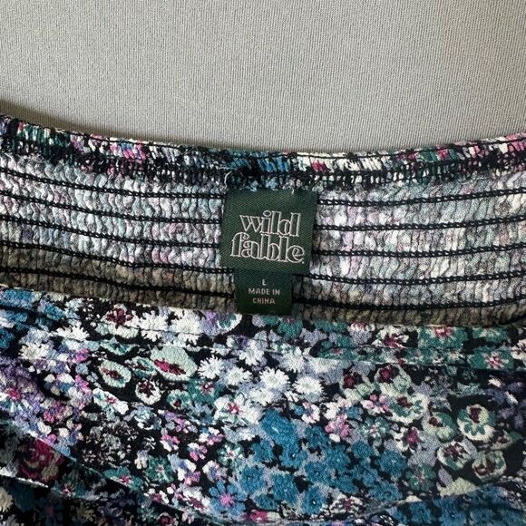 5 for $40 Wild Fable Top Blouse Shirt Size L Crop Floral - Picture 5 of 7